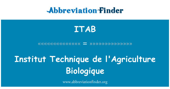 ITAB: L'Agriculture de Enstiti teknik Biologique