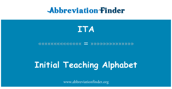 ITA: 初始教学字母表