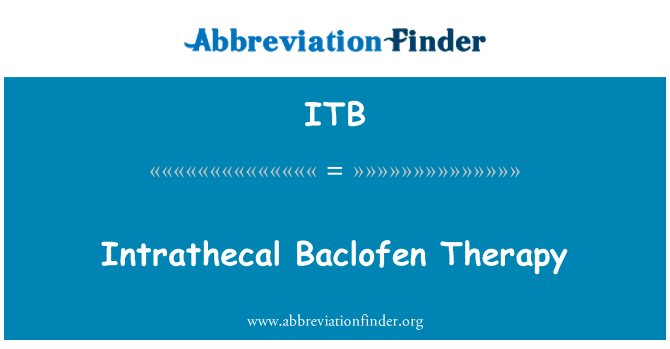 ITB: บำบัด Baclofen Intrathecal