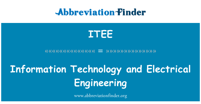 ITEE: Information Technology and Electrical Engineering