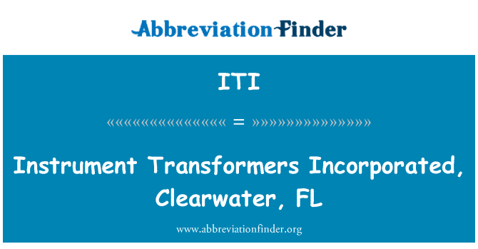 ITI: Měřicí transformátory začleněny, Clearwater, FL