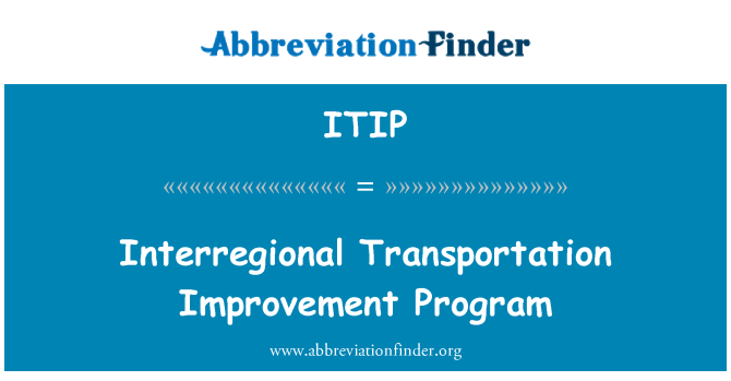 ITIP: Programm għat-titjib ta ' trasportazzjoni interreġjonali