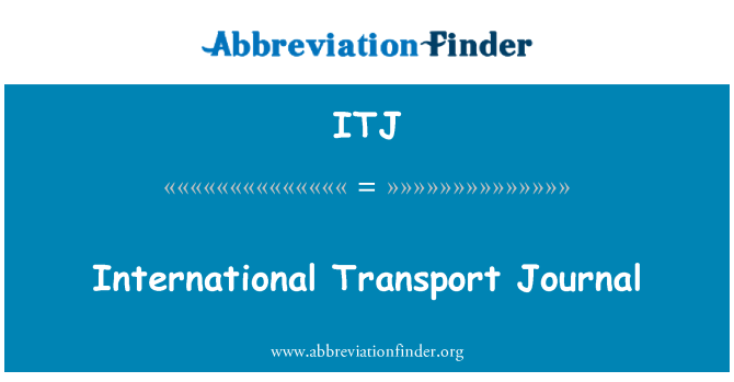 ITJ: International Transport Journal