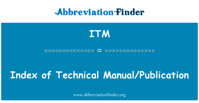 ITM: Indeks Manual/penerbitan teknikal