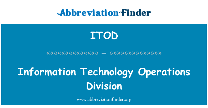 ITOD: 資訊技術業務司