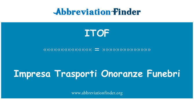 ITOF: Kirja saatmine Impresa Trasporti Onoranze Funebri