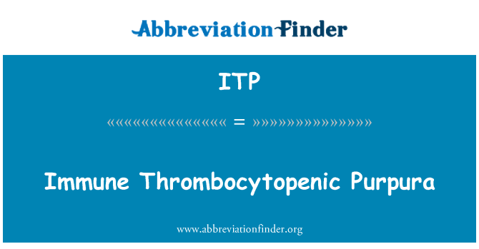 ITP: Immunrendszer Thrombocytopenic Purpura