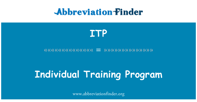 ITP: Programme de formation individuel