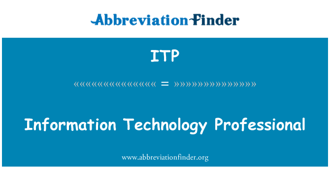 ITP: Proffesiynol technoleg gwybodaeth