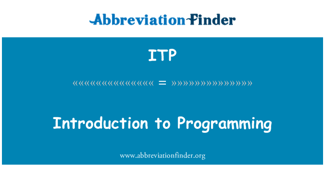 ITP: Introduktion till programmering