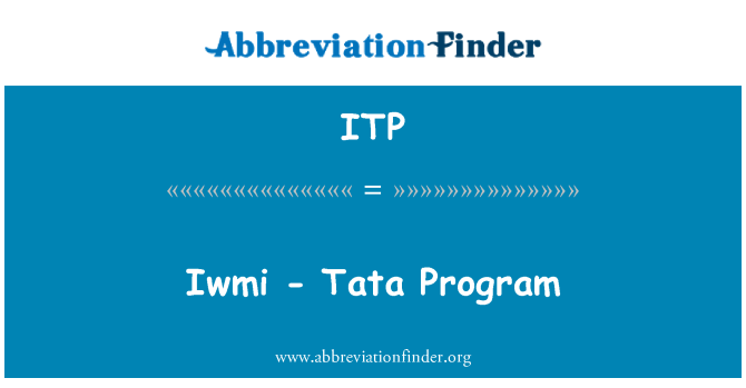 ITP: IWMI - Tata programma