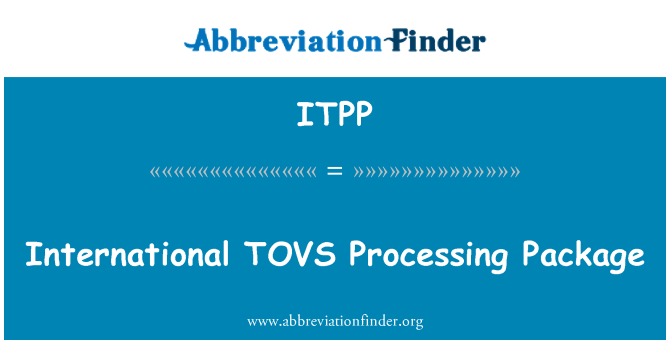 ITPP: Internationella TOVS bearbetning paketet