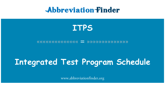 ITPS: Integrerat Test Program schema