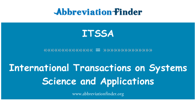 ITSSA: अंतरराष्ट्रीय लेनदेन सिस्टम पर विज्ञान और अनुप्रयोगों