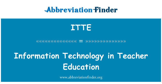 ITTE: 教師教育における情報技術