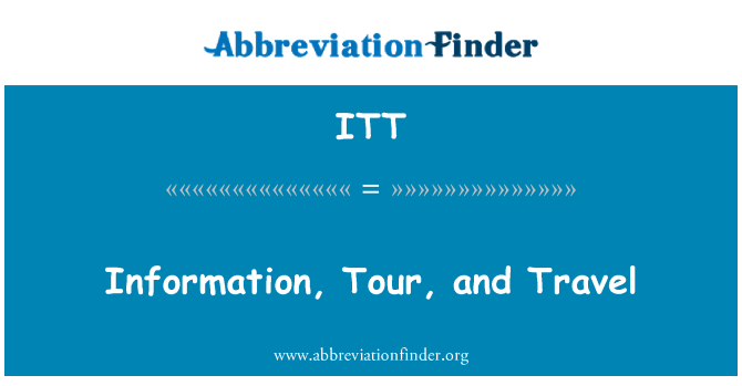 ITT: Informace, prohlídku a cestování