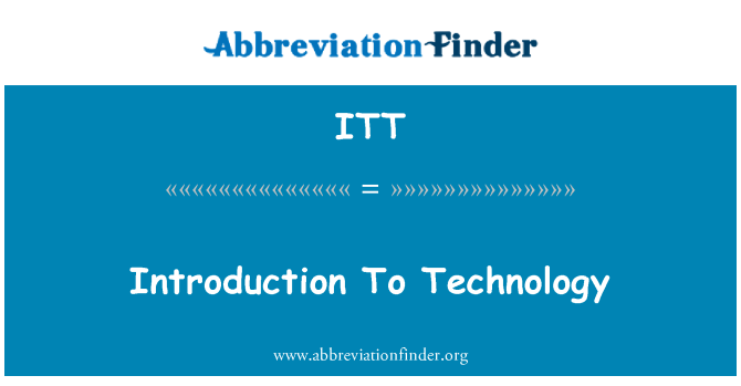 ITT: Úvod do technologie