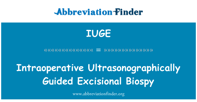 IUGE: حین هدایت Ultrasonographically Excisional Biospy