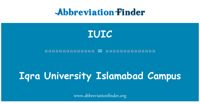 IUIC: Islamabad Iqra faksu