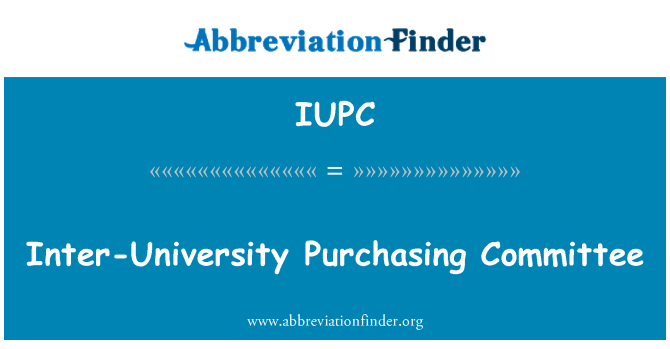 IUPC: Inter-University Purchasing Committee