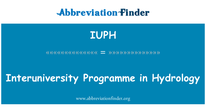 IUPH: Medzi univerzitami programu hydrológia