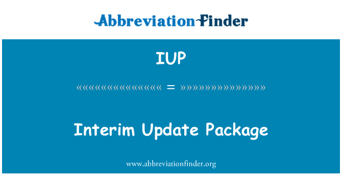 IUP: Pacchetto di aggiornamento interim