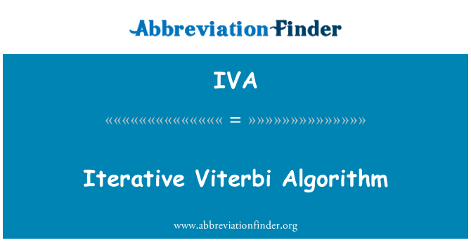 IVA: ขั้นตอนวิธี Viterbi ซ้ำ