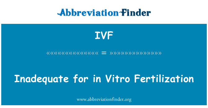 IVF: Inadequate for in Vitro Fertilization