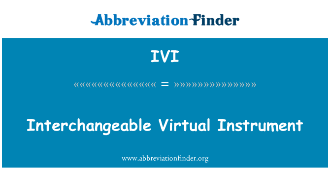 IVI: Instrument virtuel interchangeable