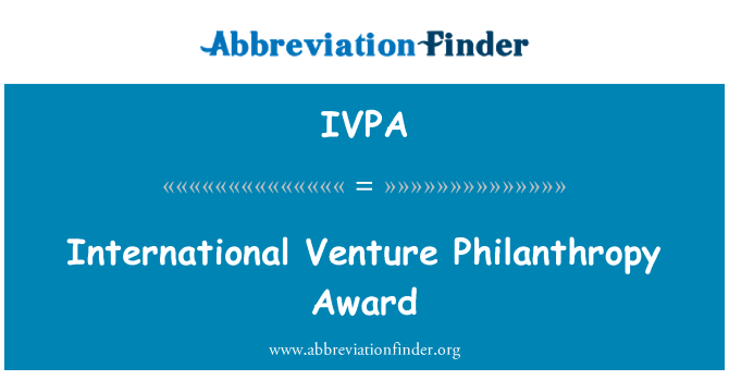 IVPA: Premio Internacional Venture Philanthropy