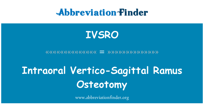 IVSRO: Intraorální Ramus Vertico sagitální osteotomie