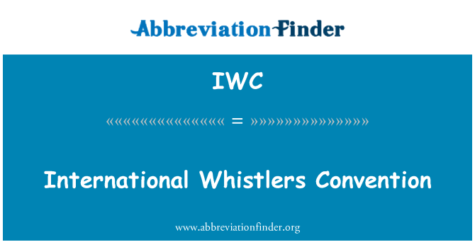 IWC: Whistlers Starptautiskā konvencija