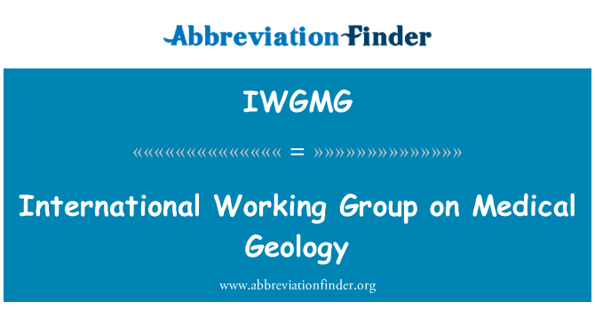 IWGMG: International Working Group on Medical Geology