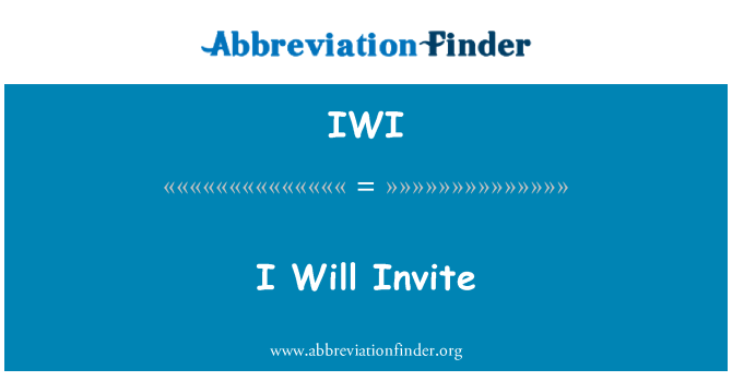 IWI: Io invito