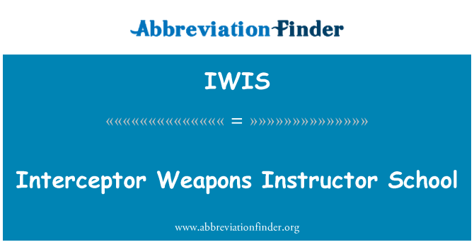 IWIS: इंटरसेप्टर शस्त्र प्रशिक्षक स्कूल