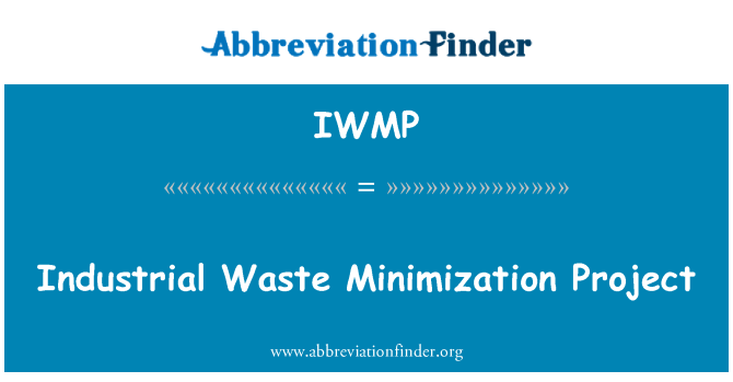 IWMP: صنعتی فضلے مانامیزاشن منصوبے