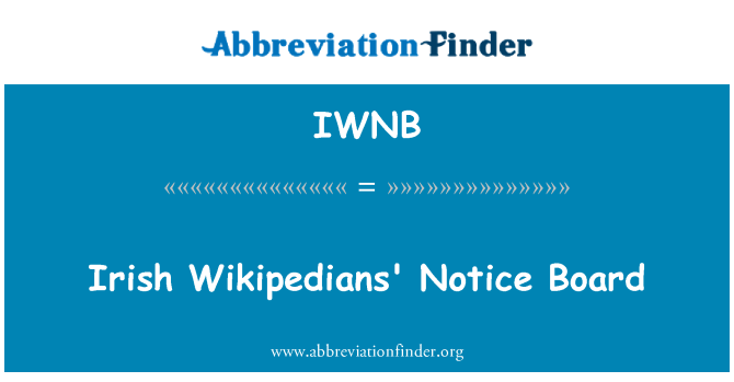 IWNB: Ирландский Википедисты доска