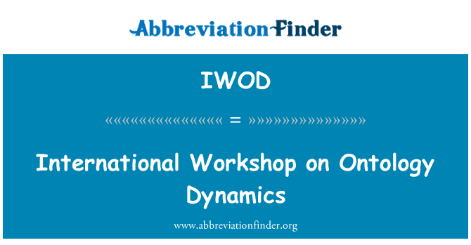 IWOD: Workshop internazzjonali dwar id-dinamika tal-Ontology
