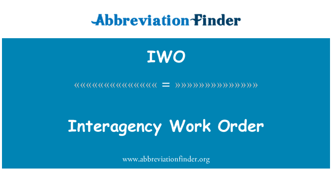 IWO: Interagency werkorder