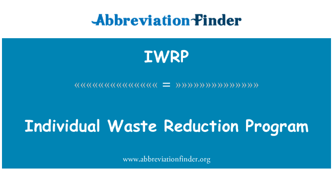 IWRP: תוכנית הפחתת פסולת בודדים