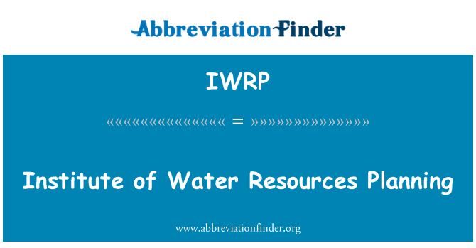 IWRP: Institute of Water Ressourcenplanung