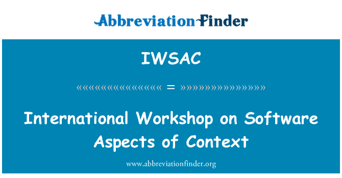 IWSAC: Taller internacional sobre programari aspectes del Context