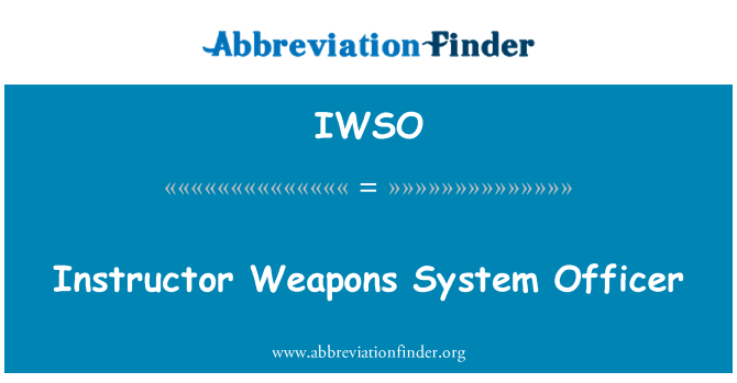 IWSO: Ofisye sistèm zam instructeur