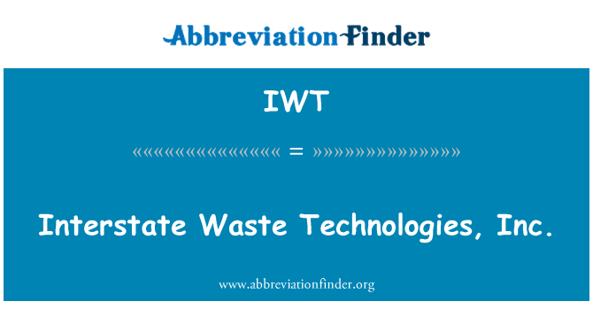 IWT: Interstate jäätmete Technologies, Inc