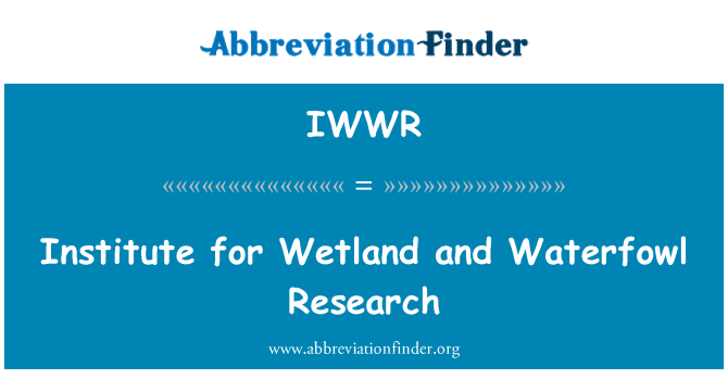 IWWR: Institutet för våtmarker och vattenfåglar forskning