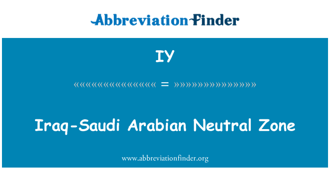 IY: Gylchfa niwtral Irac-Saudi Arabia