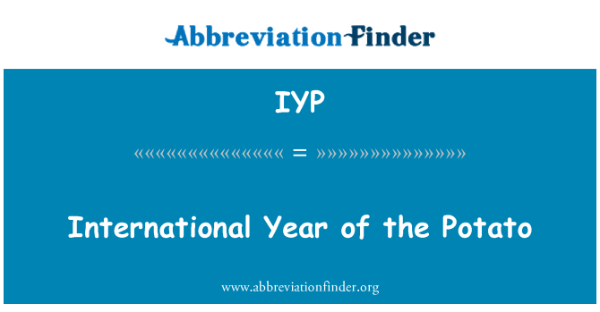 IYP: Année internationale de la pomme de terre
