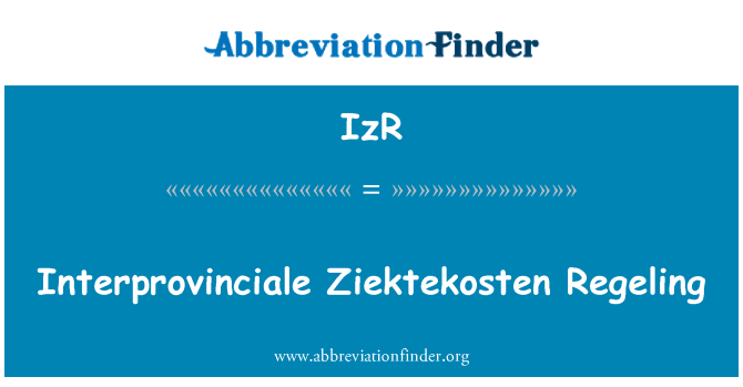 IzR: Interprovinciale Ziektekosten 依据