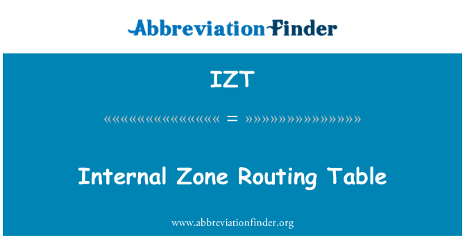 IZT: Khu vực nội bộ định tuyến bảng