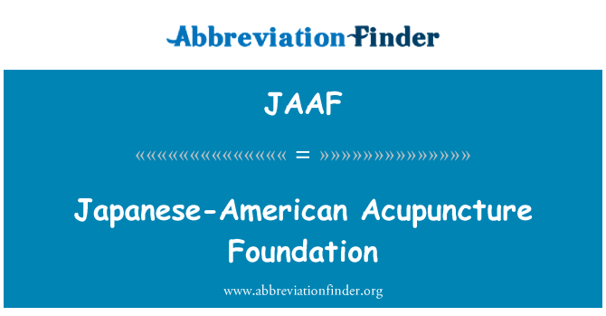 JAAF: Yayasan akupunktur Jepang-Amerika